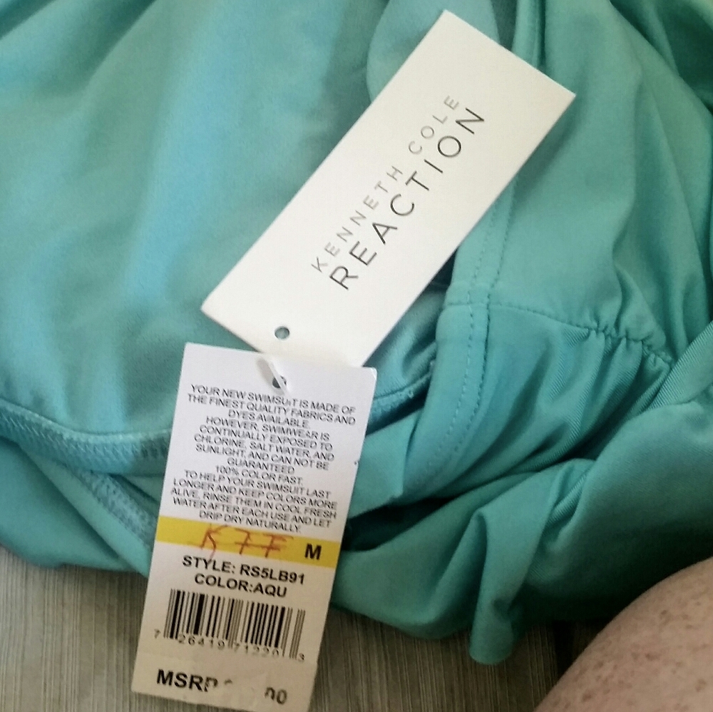 Kenneth Cole Light Blue Tankini swimsuit medium - Picture 6 of 8